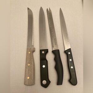 Set of Four Serrated Knives Assorted Brands